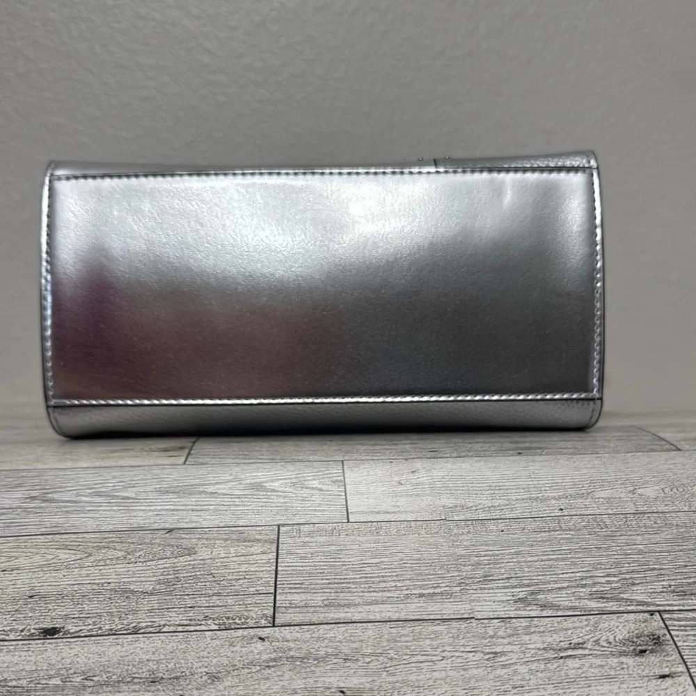 Michael Kors Avril Small Silver Satchel NWT